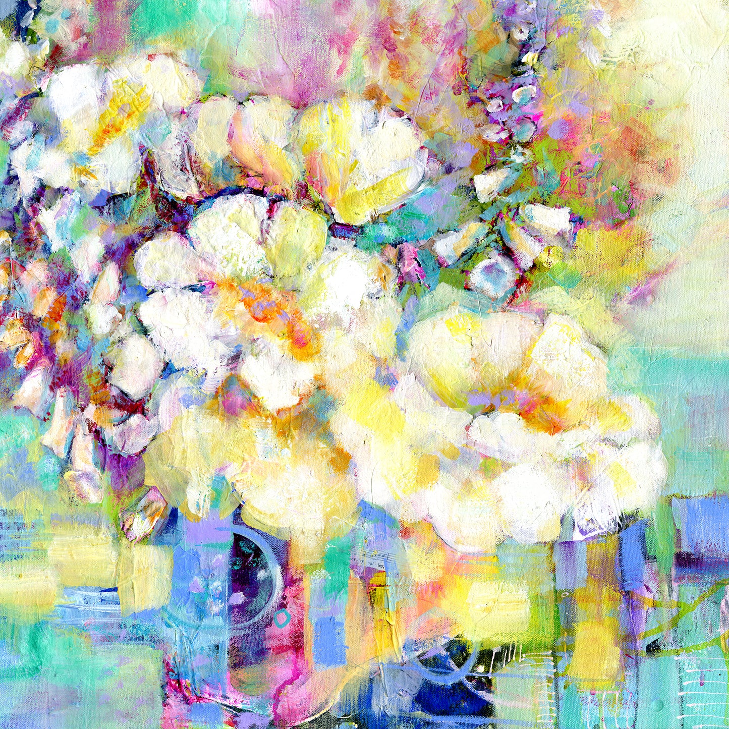 White Peonies & Foxgloves Original