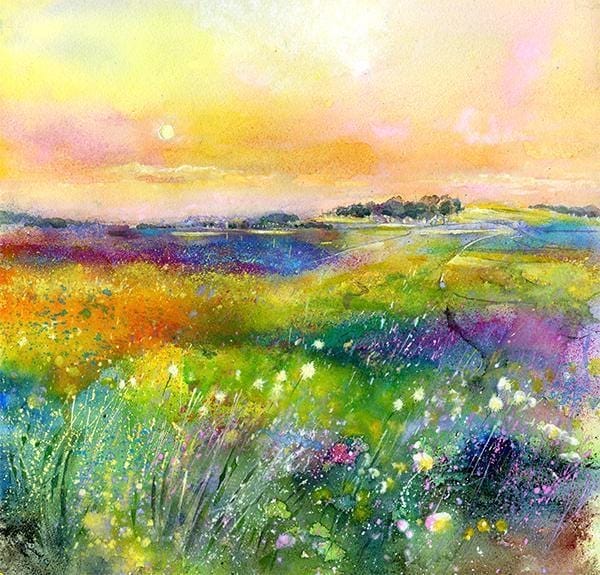 A Perfect Evening - Watercolour Landscape Wall Art Print designed by artist Sheila Gill