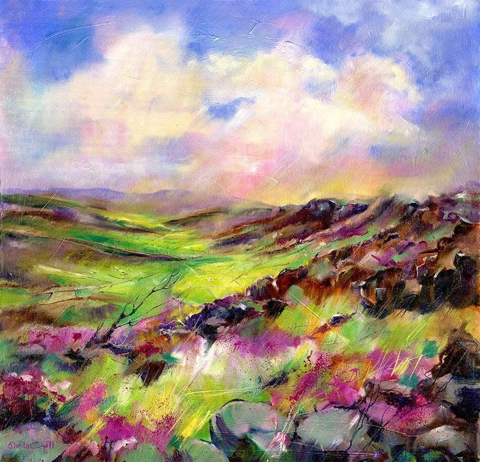 Clearing Mist - Stanage Edge, Peak District Art Print designed by artist Sheila Gill