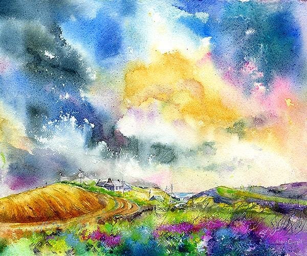 Colours of Cornwall - Trevone Bay, Cornwall Art Print designed by artist Sheila Gill