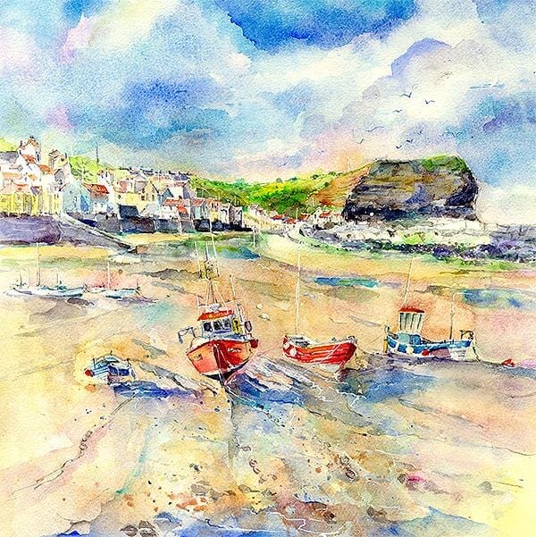 Staithes Original Watercolour Sheila Gill Fine Art