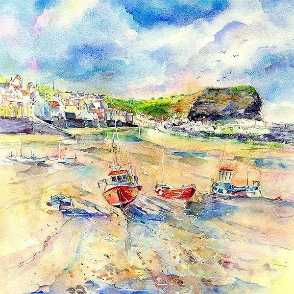 Staithes, North Yorkshire Art Print designed by artist Sheila Gill