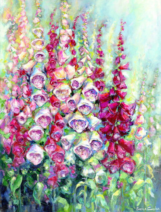 Foxgloves — Original Oil Painting by Sheila Gill