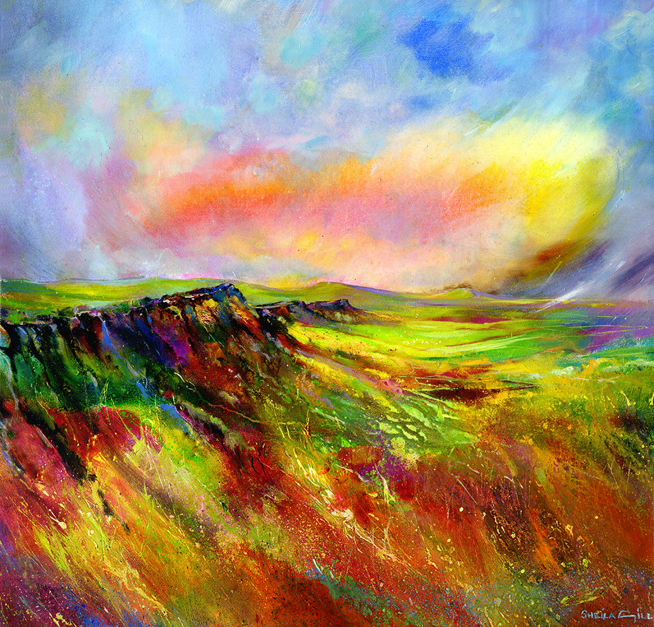 Curbar Edge, Impressions in Oil | Original Peak District Oil Painting by Sheila Gill