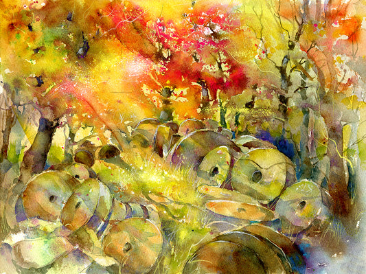 Millstones at Padley Gorge | Original Watercolour Landscape, Peak District Derbyshire