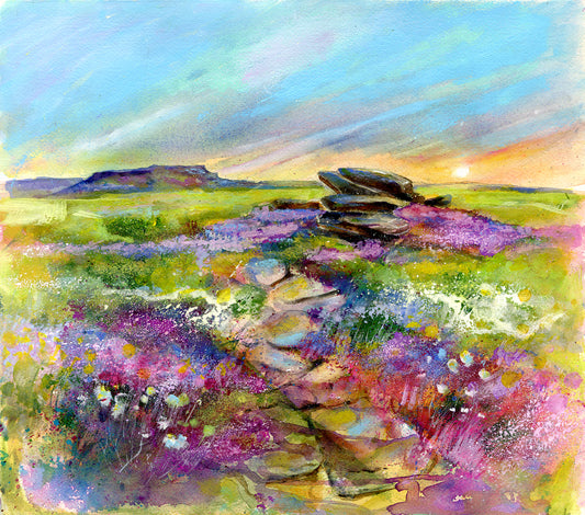 Owler Tor | Original Watercolour Landscape, Peak District Derbyshire